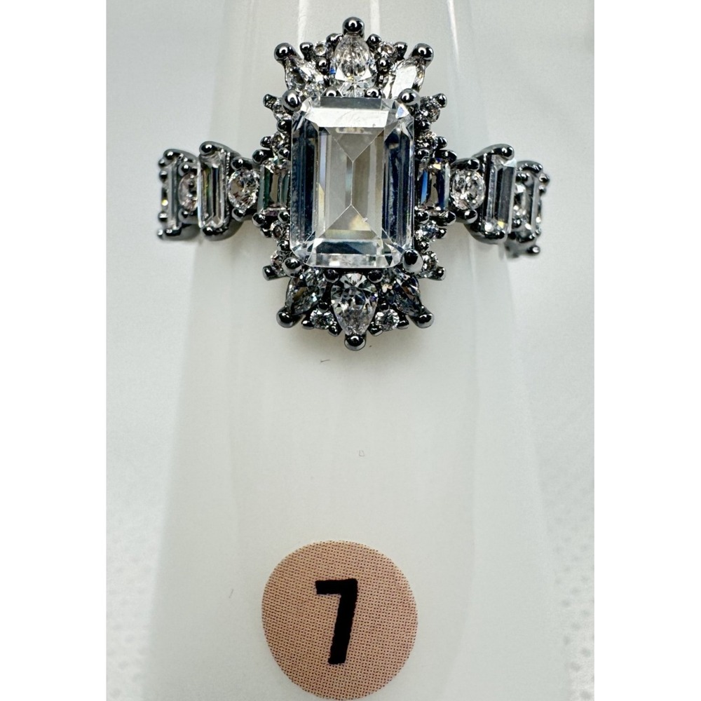Size 7 Bomb Party Lumina Ring - RG21766 Halo & Hush - Hematite Plated